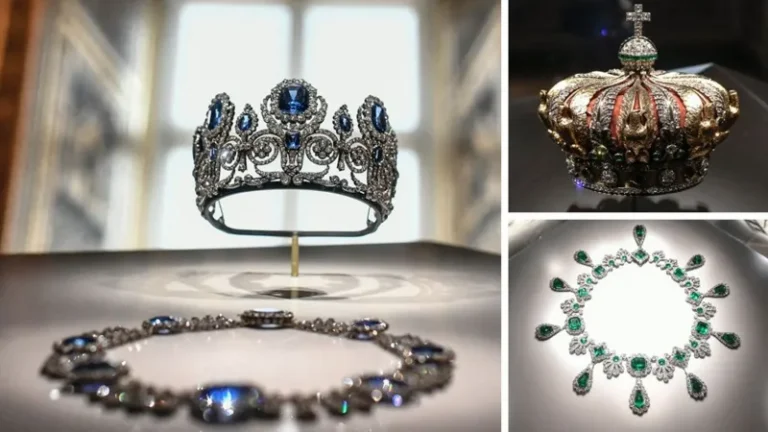 Two of the items stolen - including Empress Eugenie's Crown (top right) - were later found near the museumTwo of the items stolen - including Empress Eugenie's Crown (top right) - were later found near the museumTwo of the items stolen - including Empress Eugenie's Crown (top right) - were later found near the museum